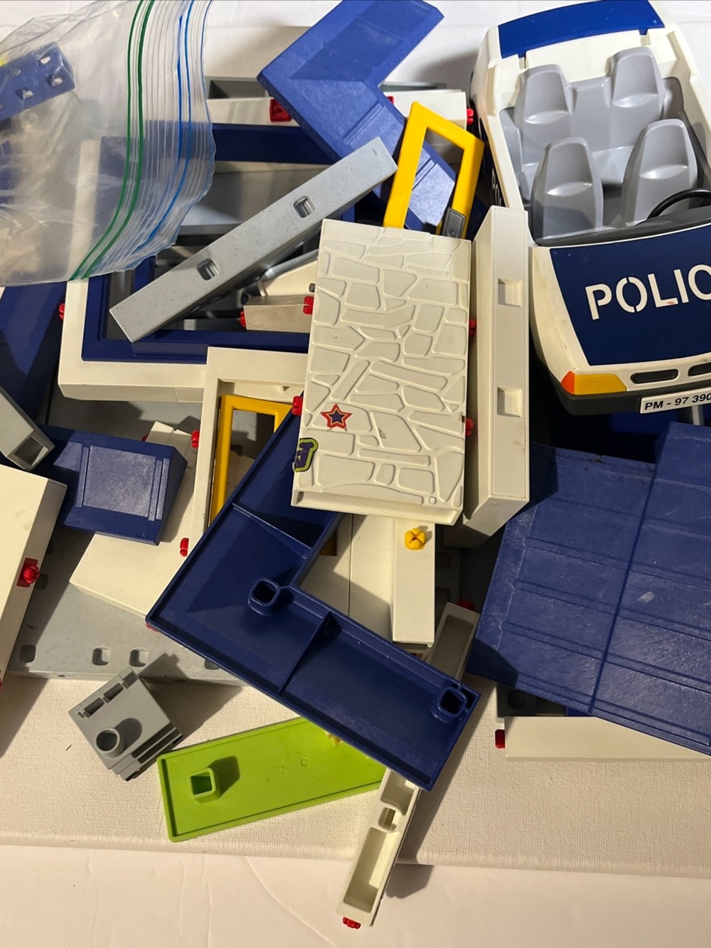 Huge Lot Vintage Play Mobil Police Station NOT COMPLETE For Parts Only